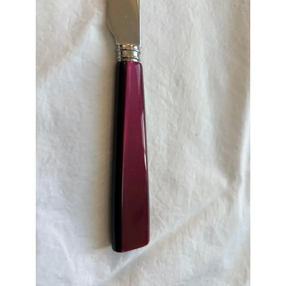 NEW Sabre Paris Icône Aubergine Dinner Knife 18/10 Stainless Acrylic